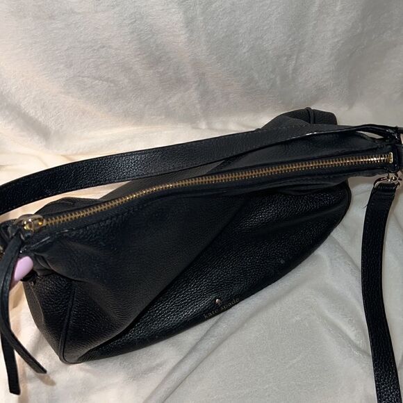 Kate Spade Black Leather Shoulder and Crossbody Purse Top Zip Closure - Picture 10 of 13